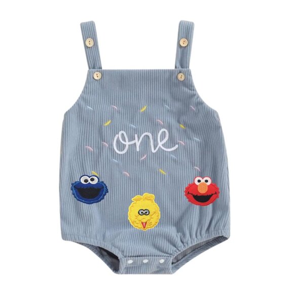 Elmo Romper Outfit Smash First Birthday Bodysuit clothes Sesame Street Cookie - Picture 1 of 4